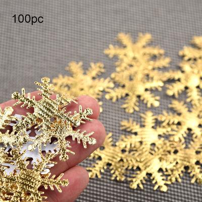 100pc Gold  Cloth Christmas Snowflake Confetti Christmas Decoration 4cm