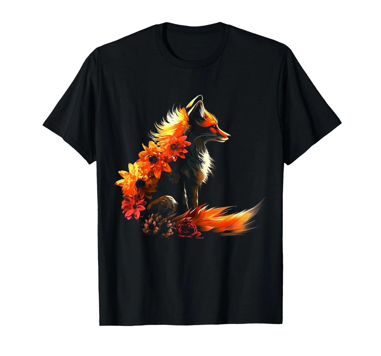 

Fox Flowers - Artificial Animal Fox T-Shirt S