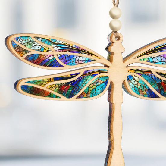 Dragonfly Hanging Ornament Sun Catcher Decorative Pendant Christmas Tree Decoration