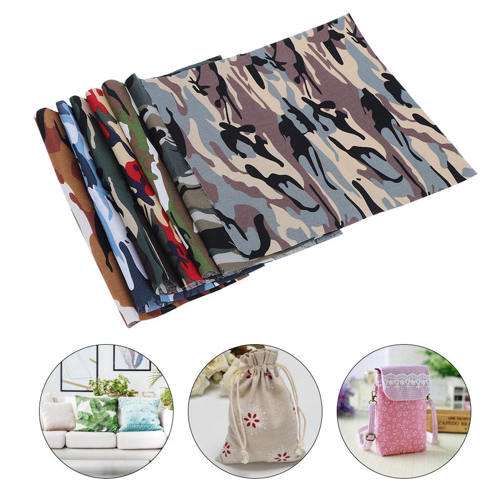 7Pcs 48x48cm Camouflage Print Fabric Cotton Cloth for DIY Craft Sewing Quilting Making Material