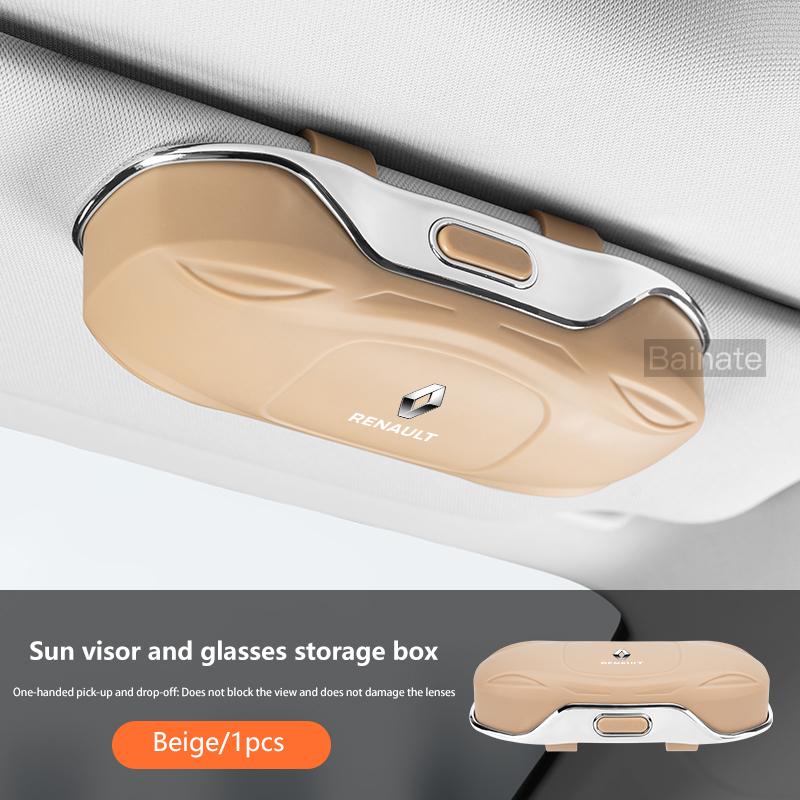 For Renault 2026 New Hub Caps For Renault RS Captur Kadjar Scenic Koleos Duster Megane Logan Car Visor Sunglasses Glasses Case G