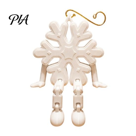 Customizable Christmas Tree Pendant 3D Printed Snowflake Pendant, Movable Joint Hanging Ornament for Holiday Ornaments Decor, Articulated Figurine