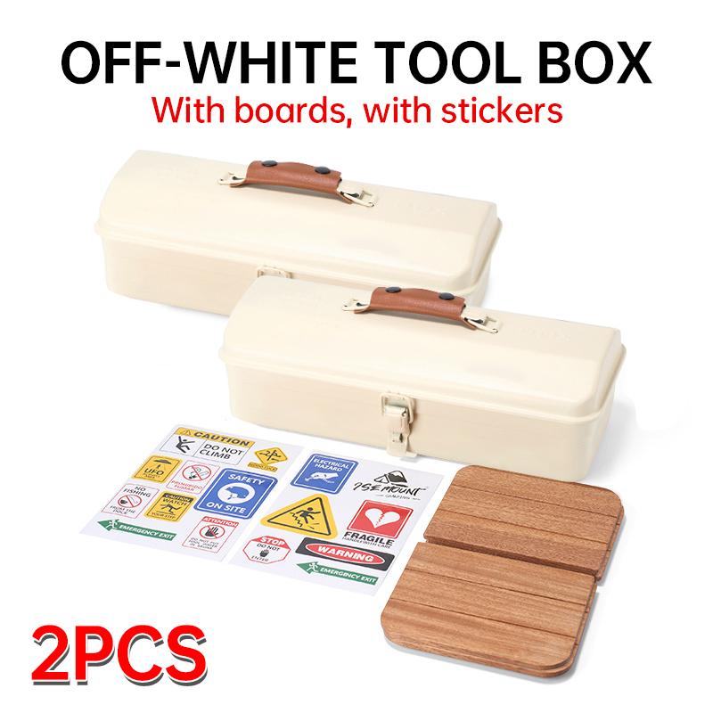 Outdoor Toolbox Portable Small Steel Toolbox Roof Style Double Lock Protection Iron Box Multi-functional Heavy Duty Toolbox