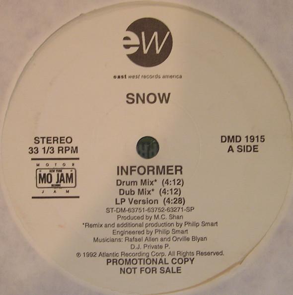 

12inch Record SNOW Informer DMD1915PROMO EASTWEST RECORD 1992 US Rap HipHopRB Used