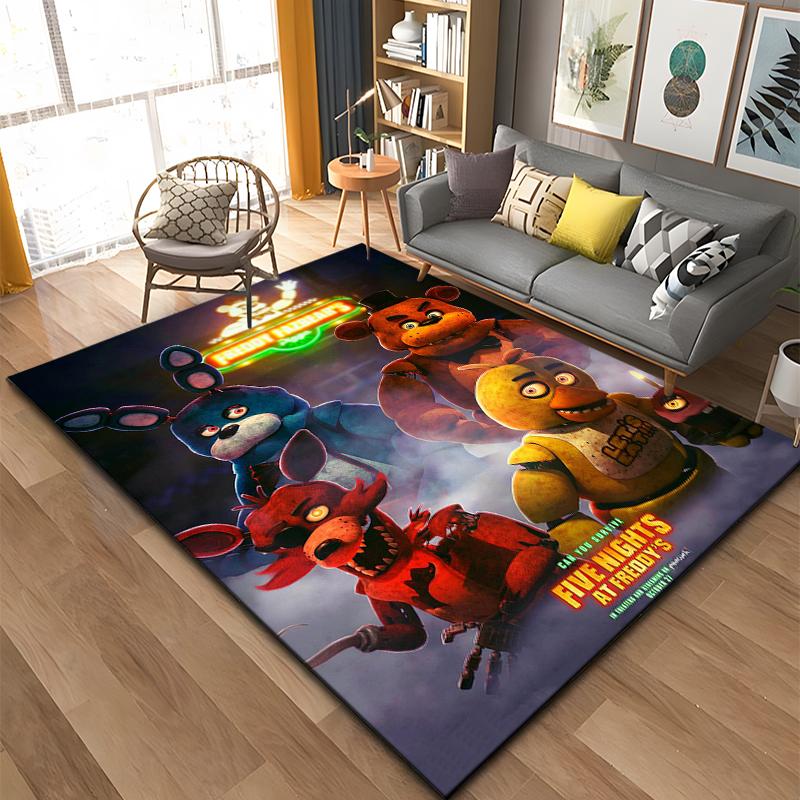 3D FNAF-Five-nights-At-Freddys Muster Teppich Große Fläche Teppich für Wohnzimmer Kinderzimmer Sofa Küche Dekorieren Rutschfeste Matte Geschenk