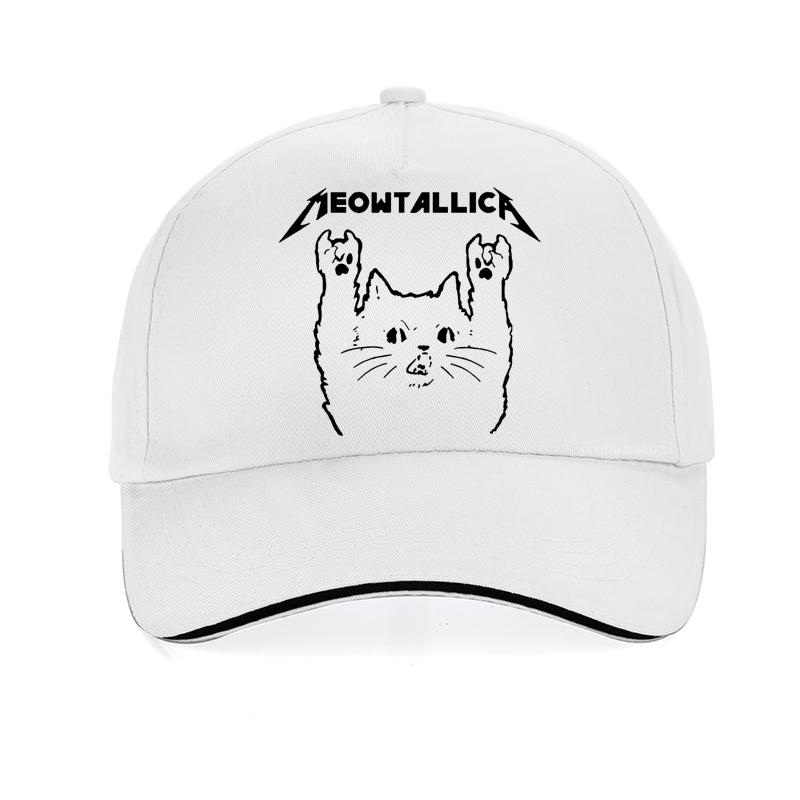 Men S Meowtallica Rock Music Baseball Cap Funny Cartoon Cat  Master Of Kittens  Print Hip Hop Adjustable Streetwear Cap Adjustable