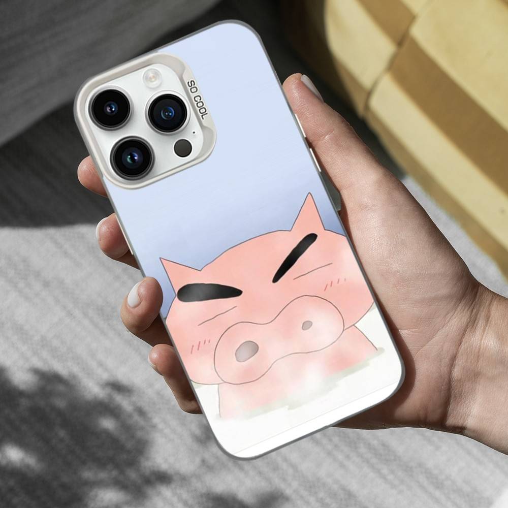 Ctue B-BURIBURIZAEMON Pig Phone Case For iPhone 16,15,14,13,12,11,Mini,XS,Pro,SE,MAX White Matte Shockproof Cover