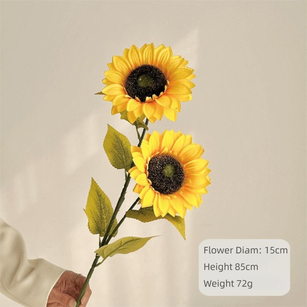 Silk Artificial Sunflower Long Stem Decorative Sunflower Fake Flowers Bouquet Table Centerpiece