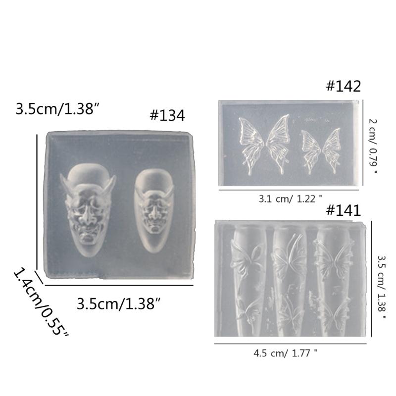 Ballet Style Nail Art Silicone Mold 3D Dragon Bowknot Resin Casting Molds DIY Nail Art Making Tool Template Epoxy Resin