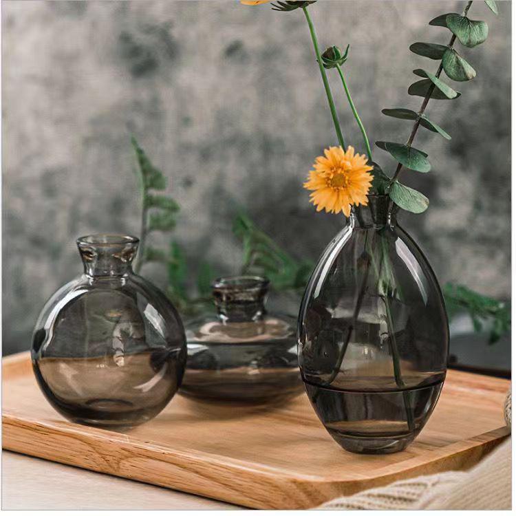 Elegant Retro Glass Vase: High-End Decorative Luxury for Flowers