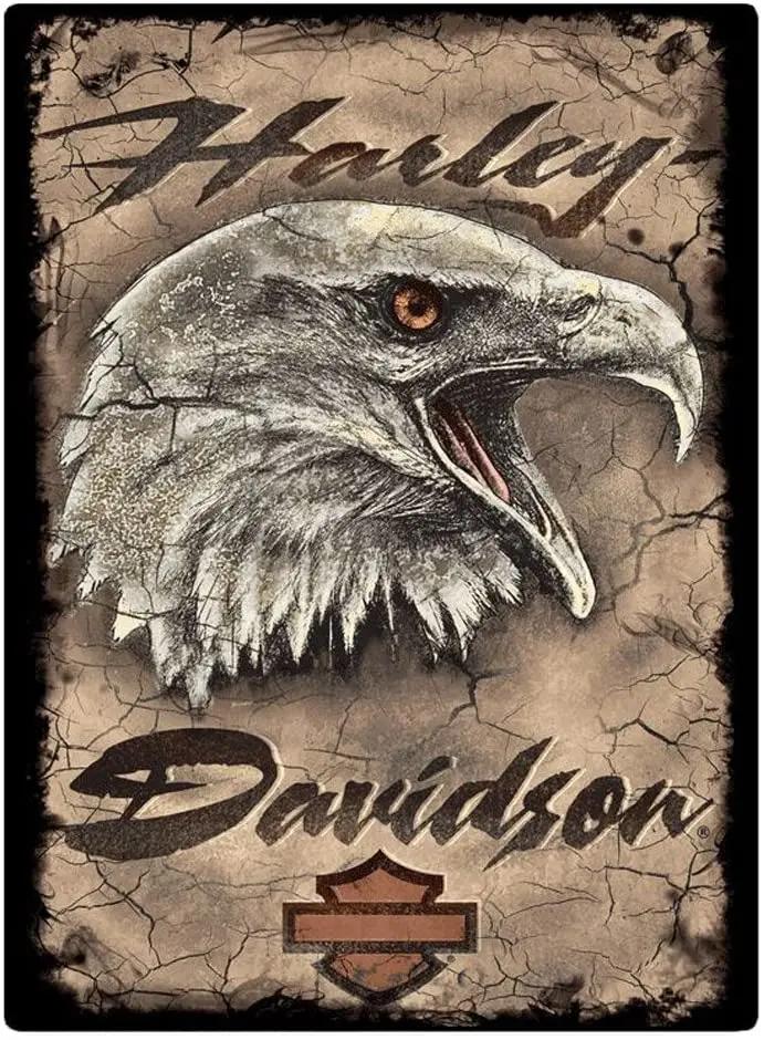 vintage Davidson eagle card embossed tin sign xcm
