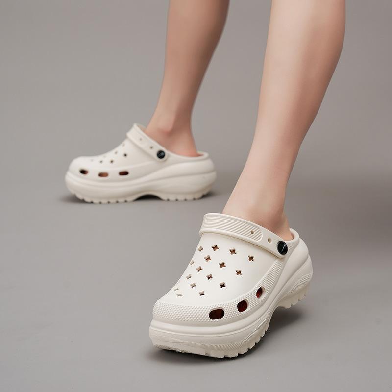 CH Hole Shoes New Heightened Thick-soled Non-slip Summer Outdoor Beach Baotou Drag Home Cool Slippers