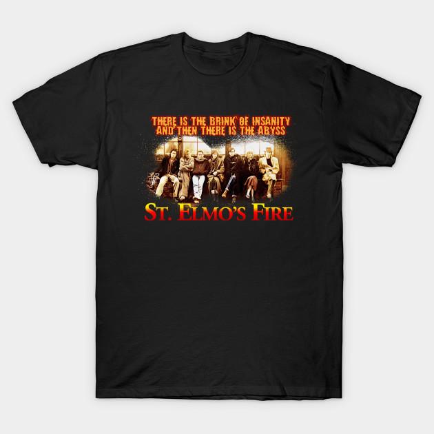 Men Black Print T-shirt St Elmo S Fire Design No-Cut Transfer Paper Print Cotton Tshirt 2XL чёрный