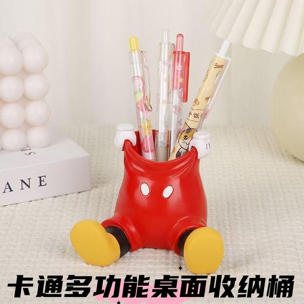 Mickey Pen Holder Cute Cartoon Pants Style Pen Rack Multifunctional Desktop Organizer Phone Stand Office and School Supplies