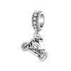 WOSTU Hot Selling Copper DIY Charms Heart Bead White Gold Plated Bird Pet Lotus Pendant Fit Original Bracelet Neckalce Wholesale