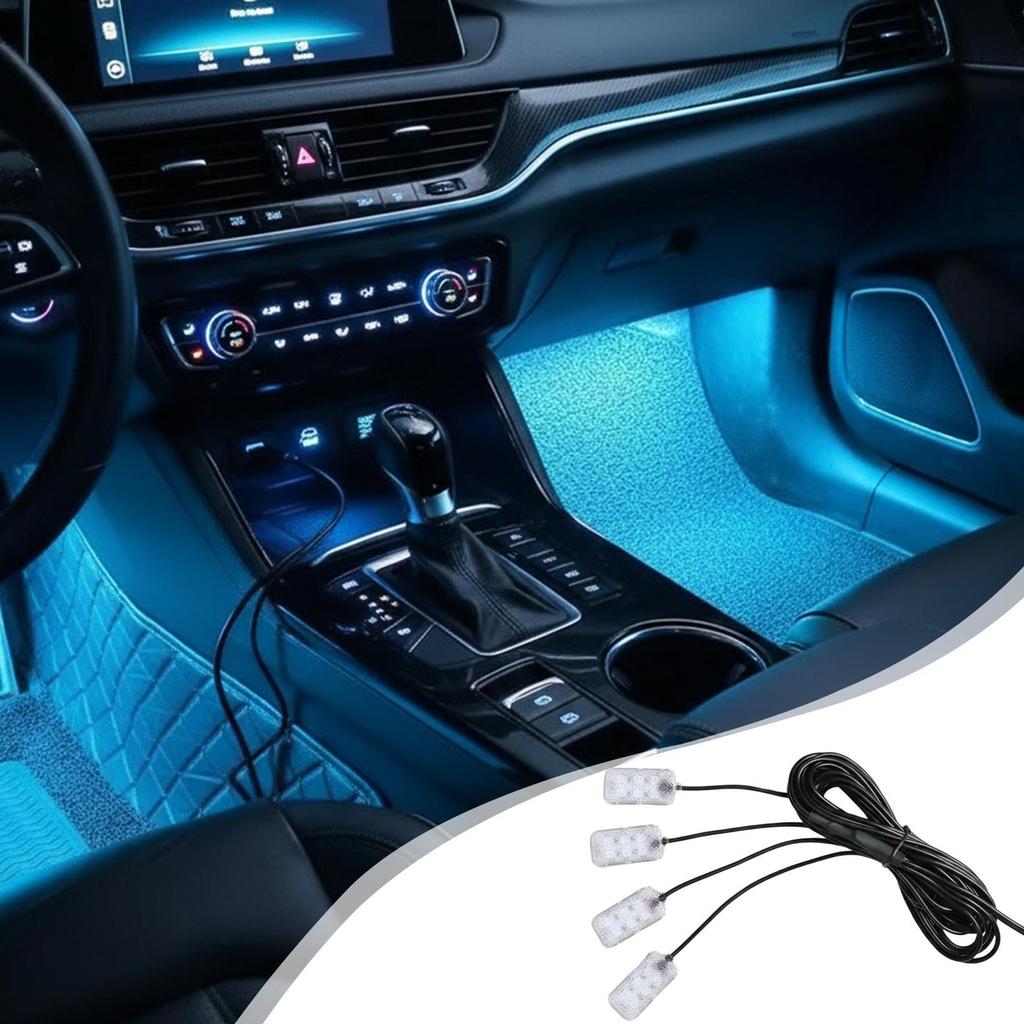 Car Ambient Light Adjustable Brightness Lamp With USB Port Interior Ambient Lighting For Truck SUV Tractor Trailer