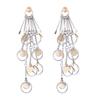 Europäischer und amerikanischer leichter Luxus Trend Farbabstimmung Metall Designgefühl Scheibenanhänger Quastenohrringe lange Quastenohrringe