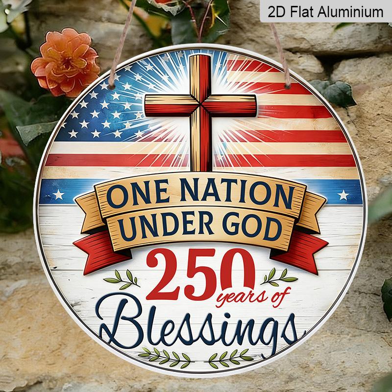 

2D Flat 1pc Aluminum Independence Day-Themed Wall Decor 7.87 inches x 7.87 inches Commemorating the 250th Anniversary Memorial Day Patriotic Decor 1pc