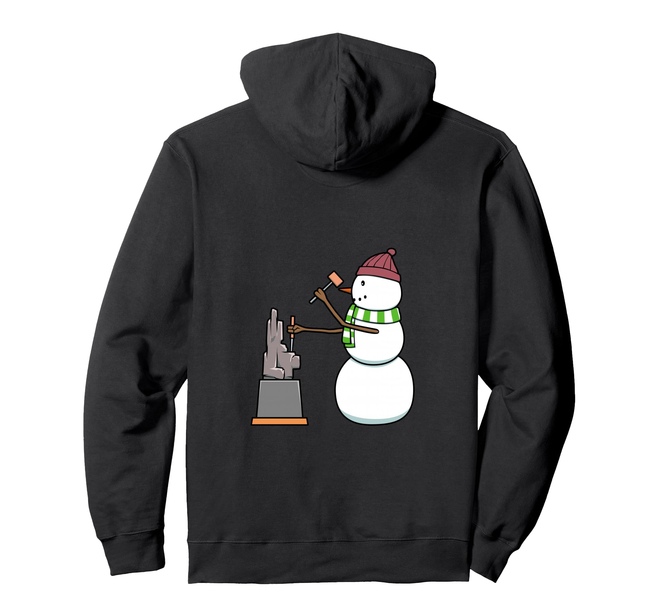 

Snowman Sculpture Fun Illustration Hoodie чёрный