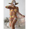 Women Swimsuit High Waist Bikini Set Three Pieces Women Sexy Long Sleeve Cover Up Swimsuit 2026 Beach Bathing Suits Swimwear