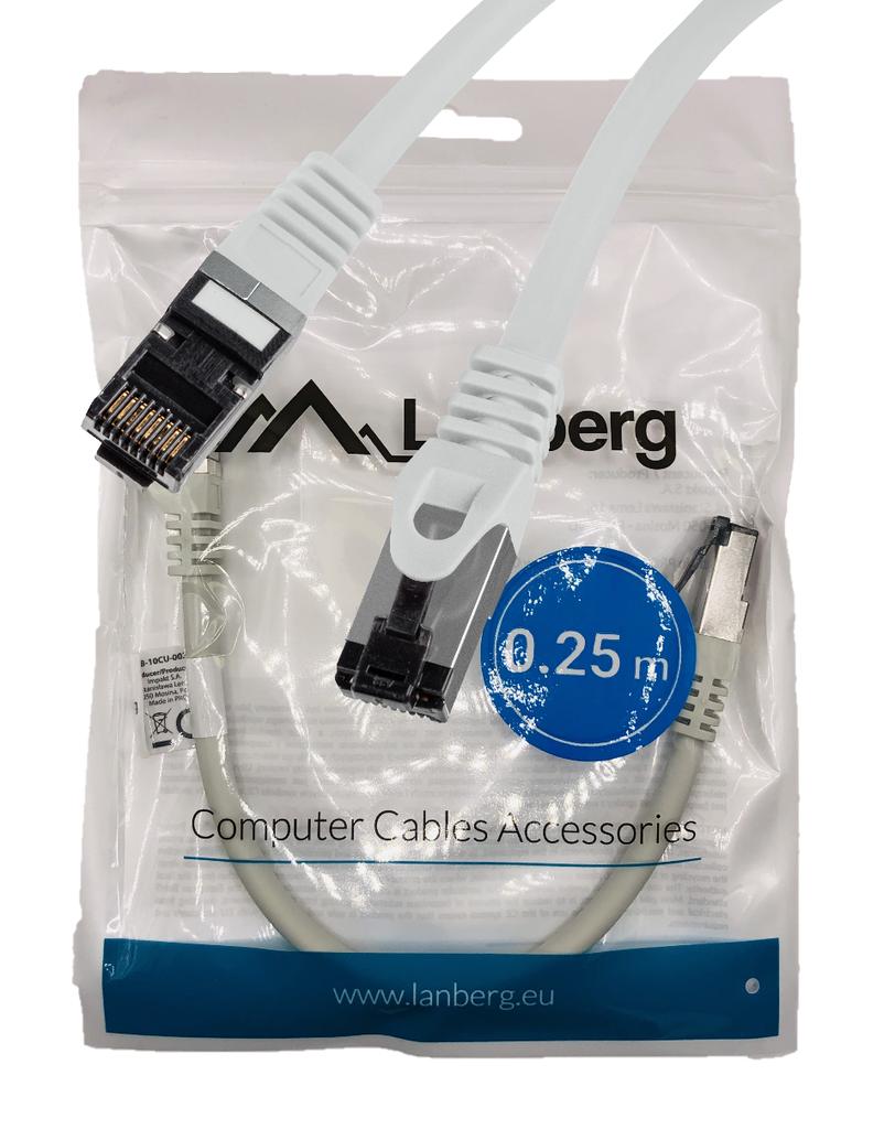 Cable Internet Lan Rj45 Patchcord Cat.8.1 Sftp Gray 0.25m