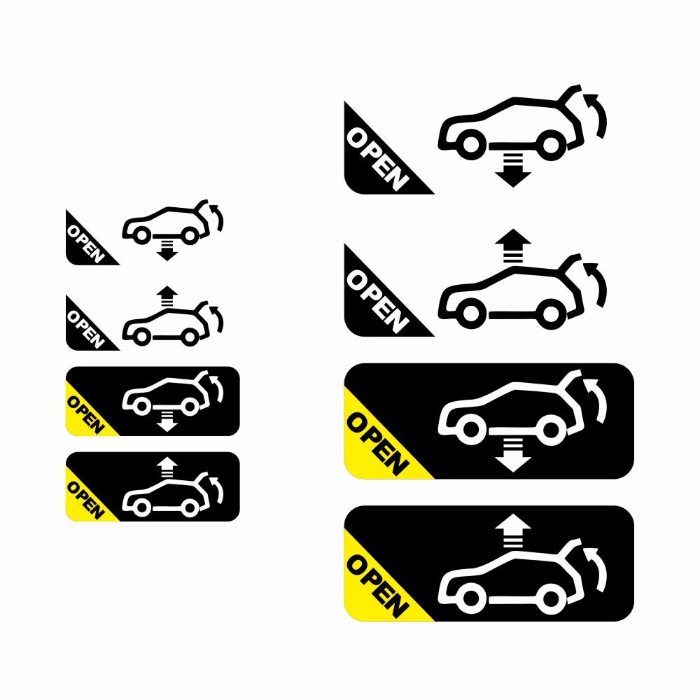 Personalized Car Trunk Auto Opening Prompt Sticker Electric Vehicle Warning Decal Waterproof Car Accessories Decoration