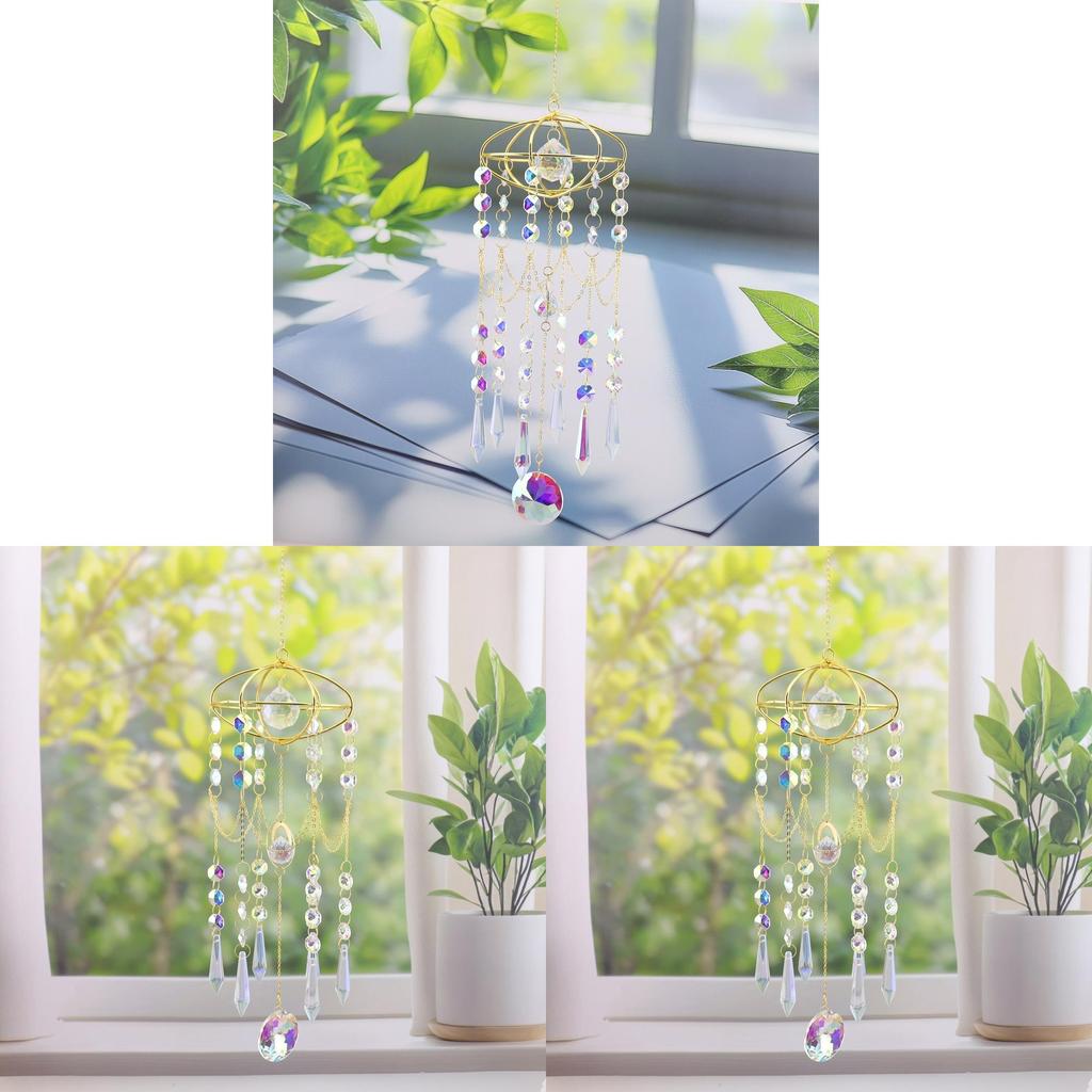 Natural Marbler Moon Crystal Wind Chime With Handcrafted Style For Home Decor