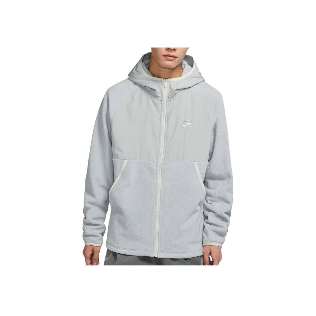 Nike Sportswear Full-Zip Hooded Fleece Jacket Men Outerwear Light-Grey DM1220-077