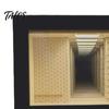 Luce Notturna Decorativa per Foto Stile Legno Backrooms, Lampada da Tavolo Effetto Specchio Infinito, Nero Opaco Antipolvere per Vetrine, Luce d'Ambiente