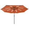 Parasol d'extérieur LED vidaXL - Mât en métal 400cm - Terre cuite