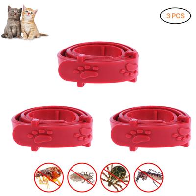 3 Pezzi Rosso Regolabile Animale Domestico Gatto Anti Pulci Acari Zecche Collare Gatto Prevenzione Pulci Forniture per Animali Domestici