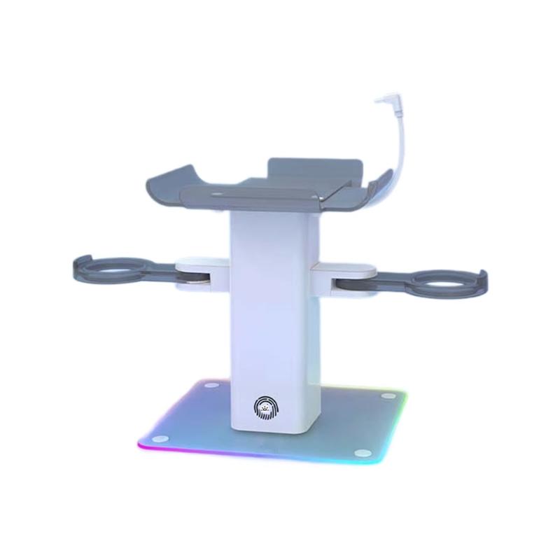 Charging Dock Accessories for Meta Quest 3S/Quest 3 RGB Lights Vertical Charging Display Stand for Oculus Quest 2
