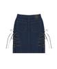 Love Is True Am Lace Up Denim Skirt(Blue)