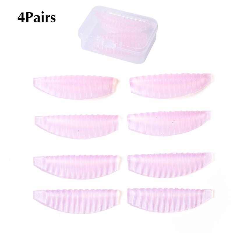 

4pairs Reusable Eyelash Lifting Silicone Lamination Pad Vertical Stripe Perm Rods 3d Lashes Extension Curler Makeup Tool