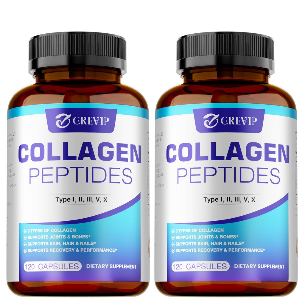 Premium Collagen Capsules, Various Types of Hydrolyzed Collagen Supplements, for Skin Care and Joint Health.