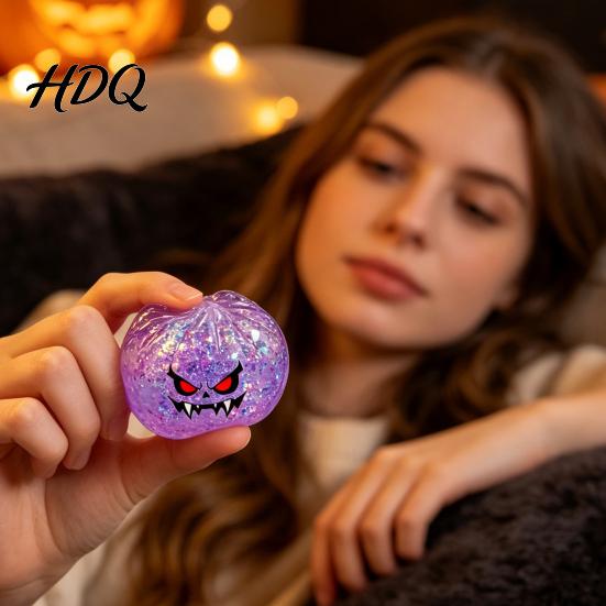 Tragbarer Stressball Halloween Brötchen Knetball Langsam aufsteigendes Spielzeug mit Dampfer Weich Niedlich Gruselige Party