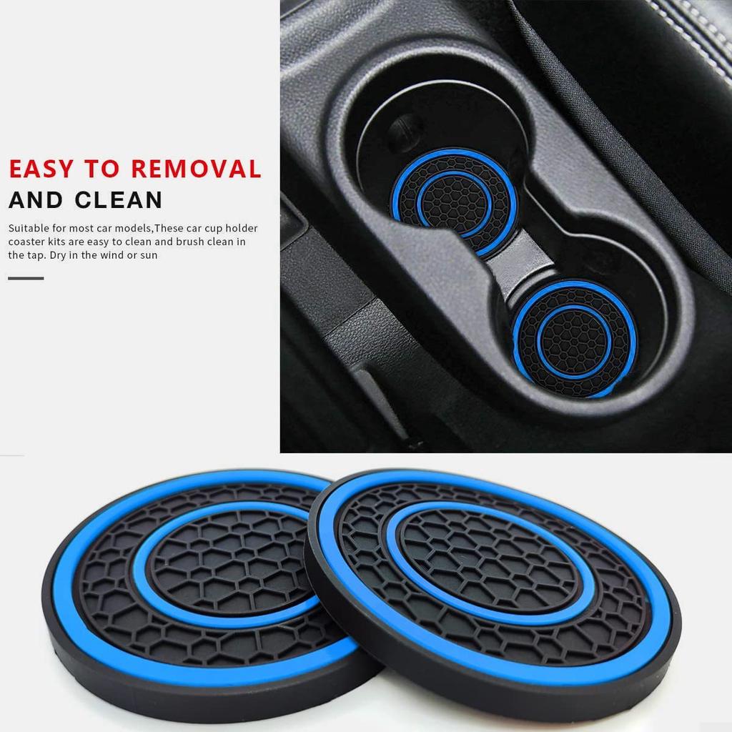 New 2-piece Anti Slip Mat, Car Coaster, Durable Car Cup Holder, Coaster, Universal, Dust-proof Protection for Car Interior
