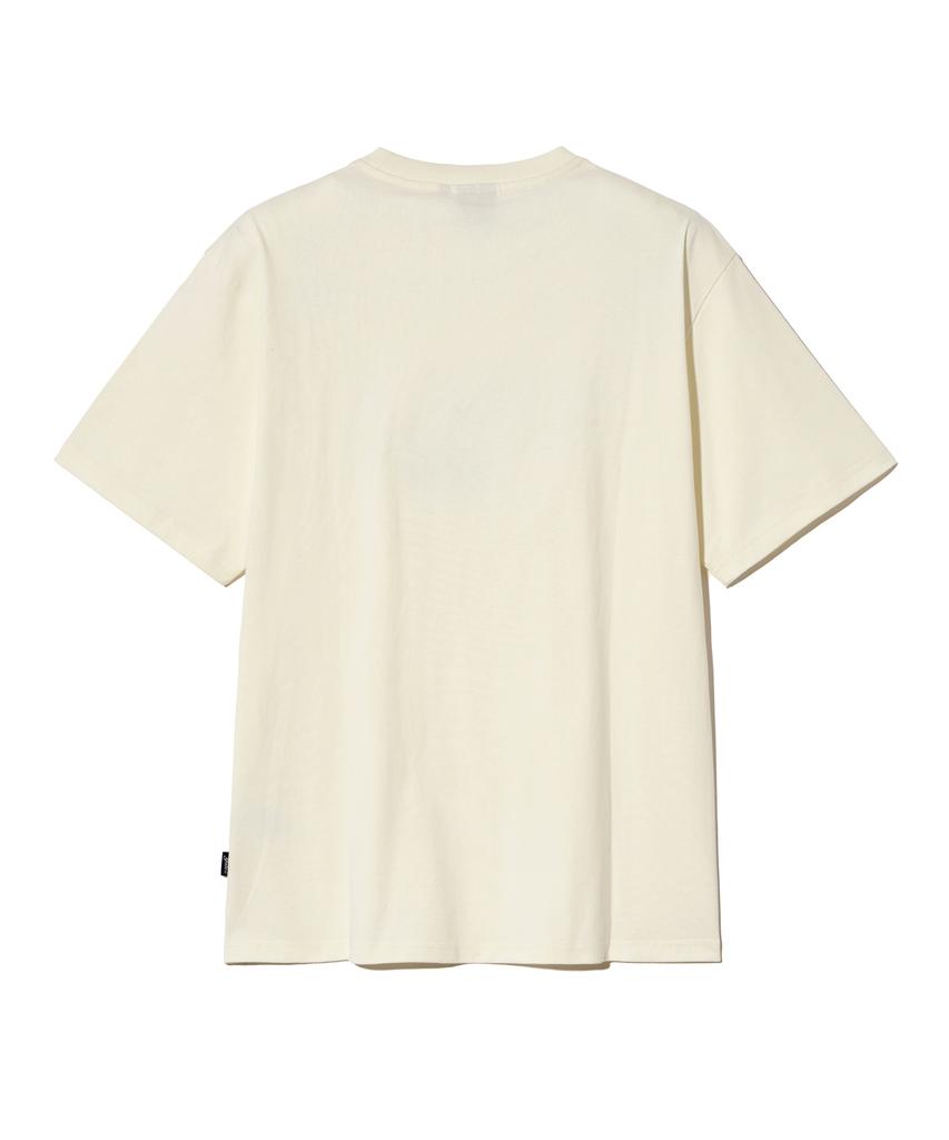 YALE Two-Tone Arch Short Sleeve T-Shirt Cream