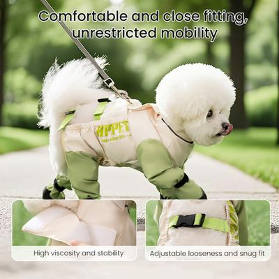 Haustier Schmutzabweisende Hose Rutschfeste Wasserdichte Hunde-Regenstiefel mit Verstellbarem Hosenträger Outdoor Staubabweisende Hose Schneestiefel für Kleine und Mittelgroße Aktive Hunde