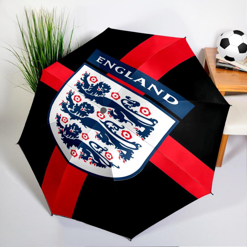 Ombrello Automatico Stampato con Stemma della Nazionale Inglese, 8 Stecche per Viaggio, Campeggio, Ombrello Casual, Regalo Essenziale per la famiglia e gli amici