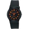 Orologio Analogico da Uomo Q&Q VP46-858, Resistente all'Acqua 10ATM, Nero e Arancione, Cinturino in Poliuretano Resistente