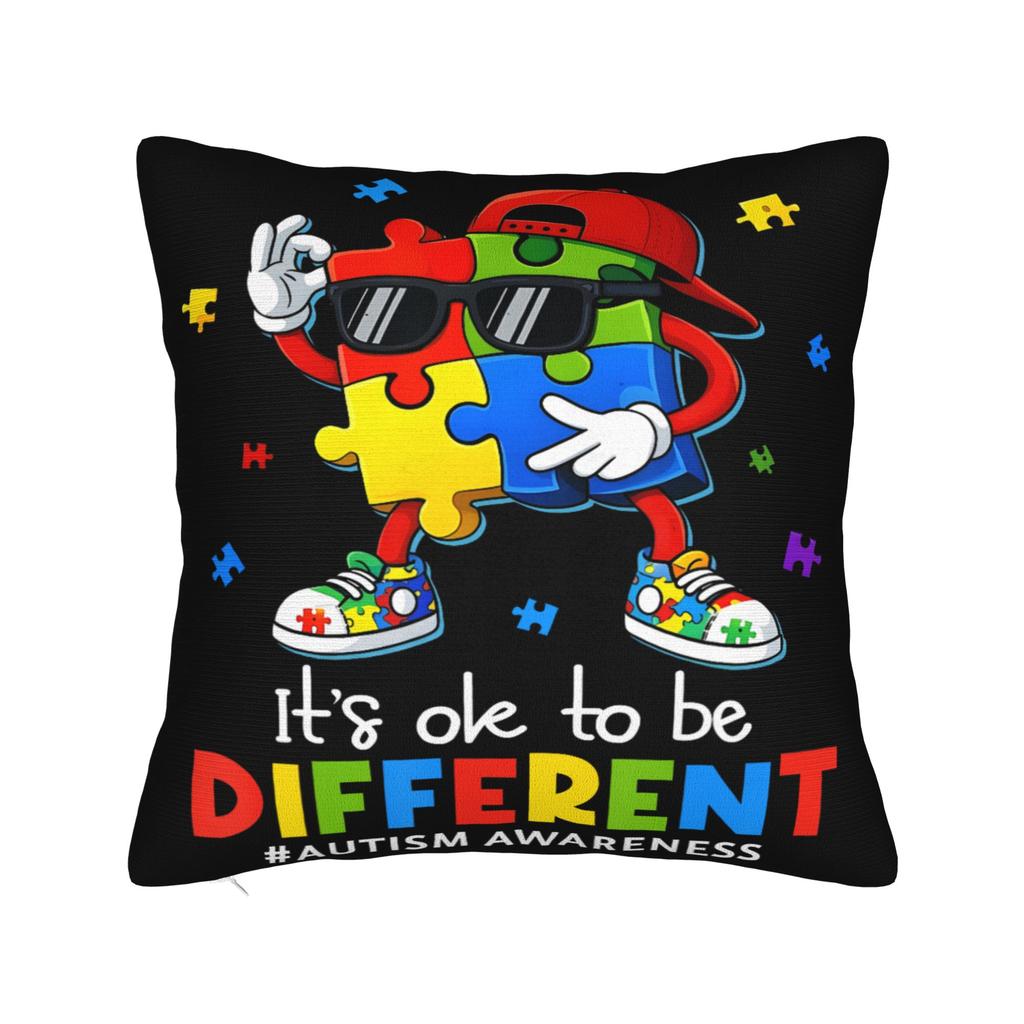 Decorative Pillowcases Dabbing Puzzle Autism Awareness Merchandise Chair Pillow Case Cover Square MultiSize