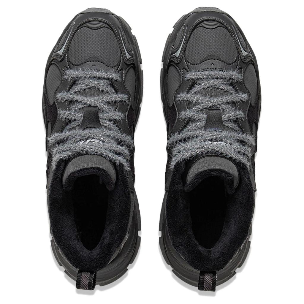 Li Ning Starry WNTR Minimalist Comfortable Wear-Resistant Shock Absorbing Mid-Top Casual Shoes Women Casual Shoes Gray Black AGCV392-1