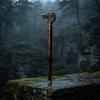 Handmade Handcrafted Wolf Head Walking Cane, Vintage Bronze Finish Wooden Walking Stick.
