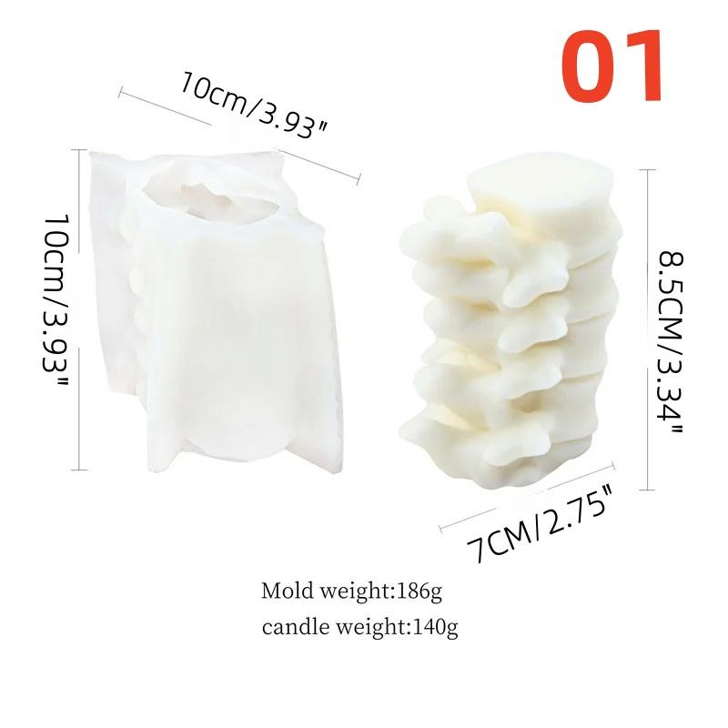 1pc Spine Candle Mold for Halloween Decor Premium Scented Candles 3D Broken Shell Egg Candle Silicon Mould Human Vertebrae Mold