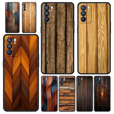 Luxury Vintage Wood Grain Pattern Phone Case For Oppo A17 A31 A54 A57 A78 A79 A98 Find X5 X6 Reno 7 8 10 11 12 13 F Pro Soft TPU