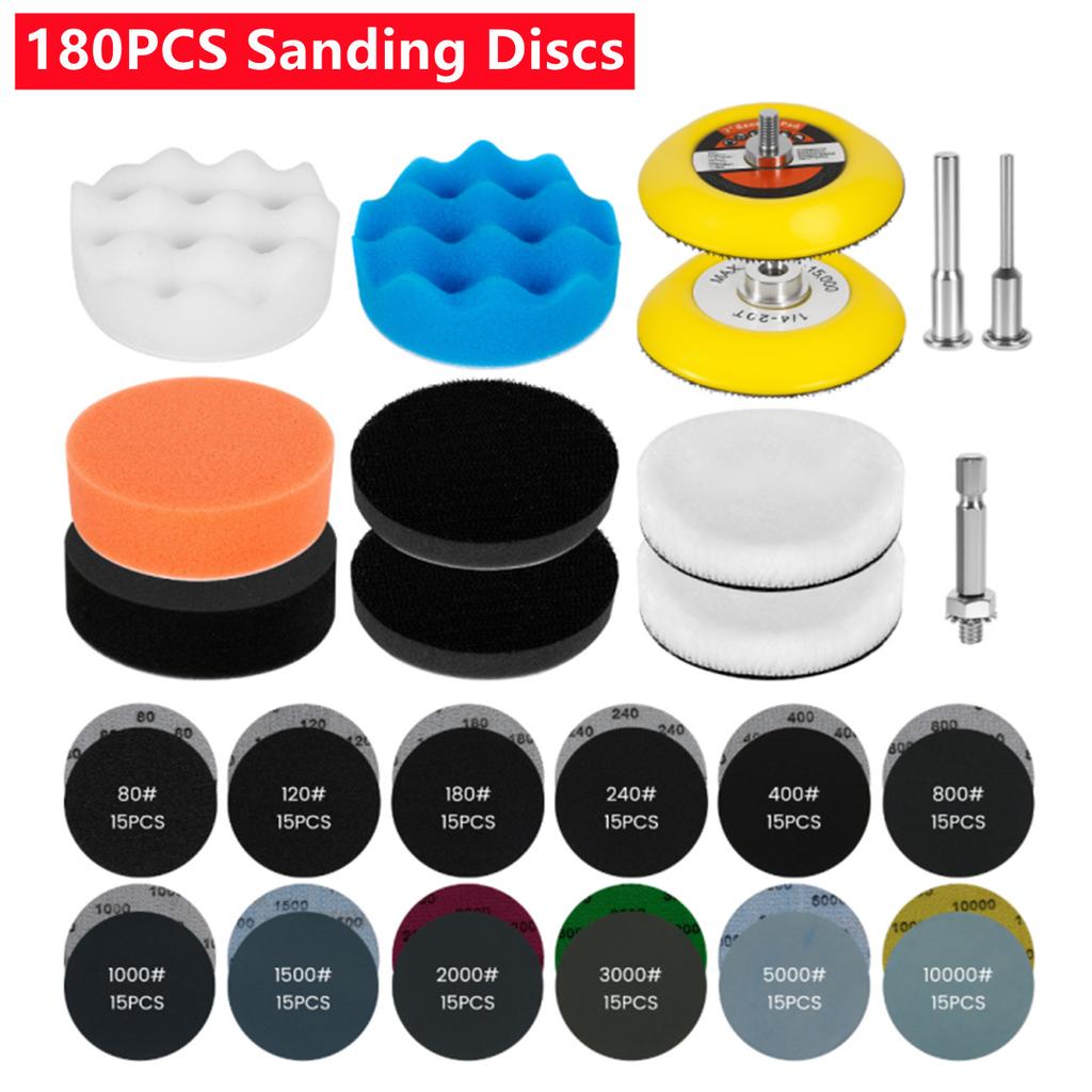 Car Polishing Sponge Pads Kit Foam Pad Buffer Kit Polishing Machine Wax Pads for Auto Motorcycle Motor Vehicle Removes Scratches