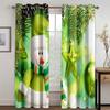 Christmas Decoration Curtain 3D Cartoon Santa Claus Christmas Tree Polyester Cloth Curtain Snowman Pattern Festive Atmosphere