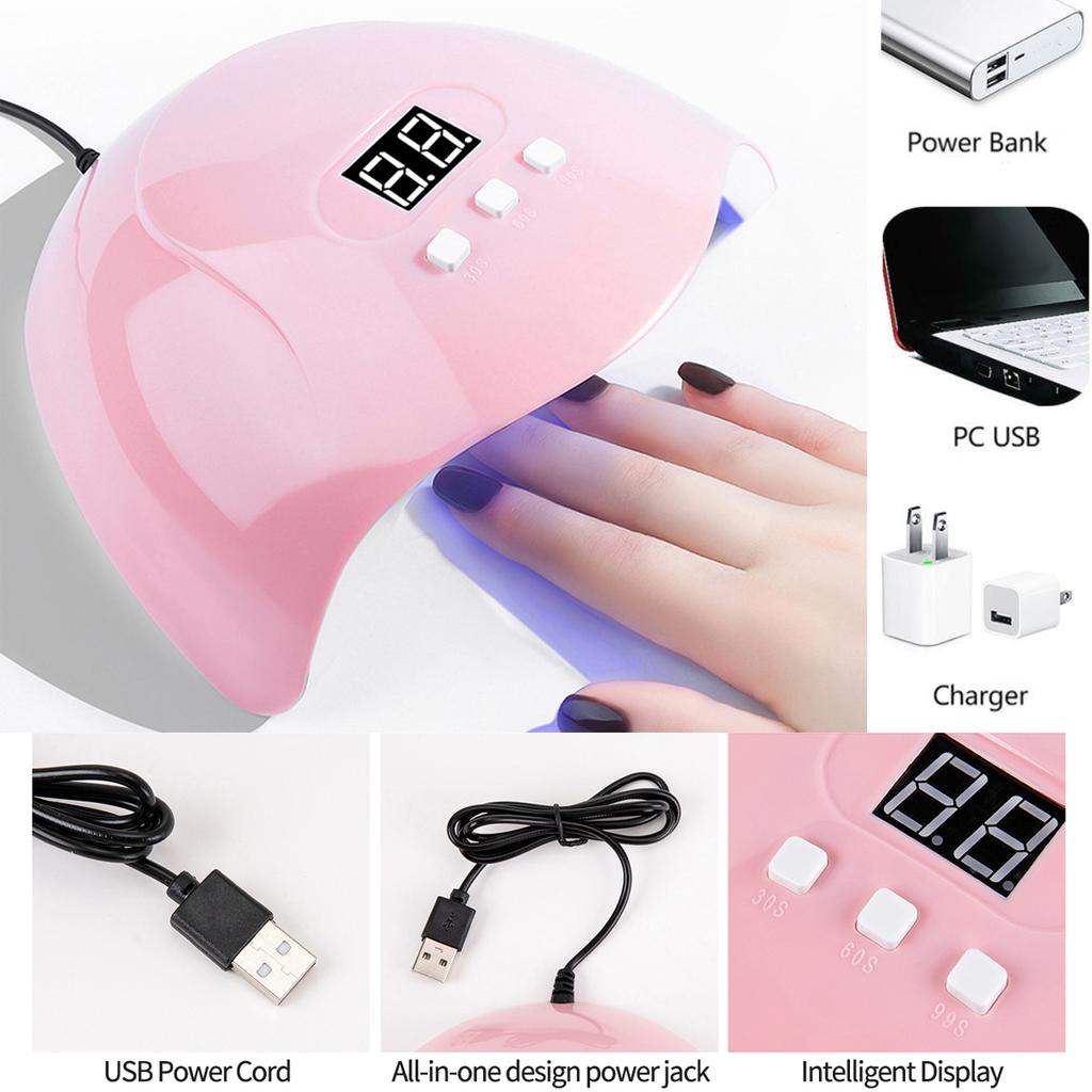 YIKOOLIN Professional Nail Art Kit With LED UV Nail Lamp Gel Curing Machine Electric Nail File Drill Manicure Tools Set