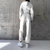 Women's Color Waist-cinching Hooded Sweatshirt And Pants Set, Sporty Casual Two-Piece Set